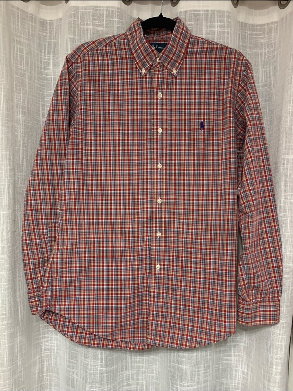 Polo by Ralph Lauren Red and Green Plaid Button-Down Shirt